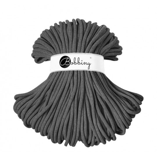 Bobbiny Charcoal 9mm Braided Cord 100m