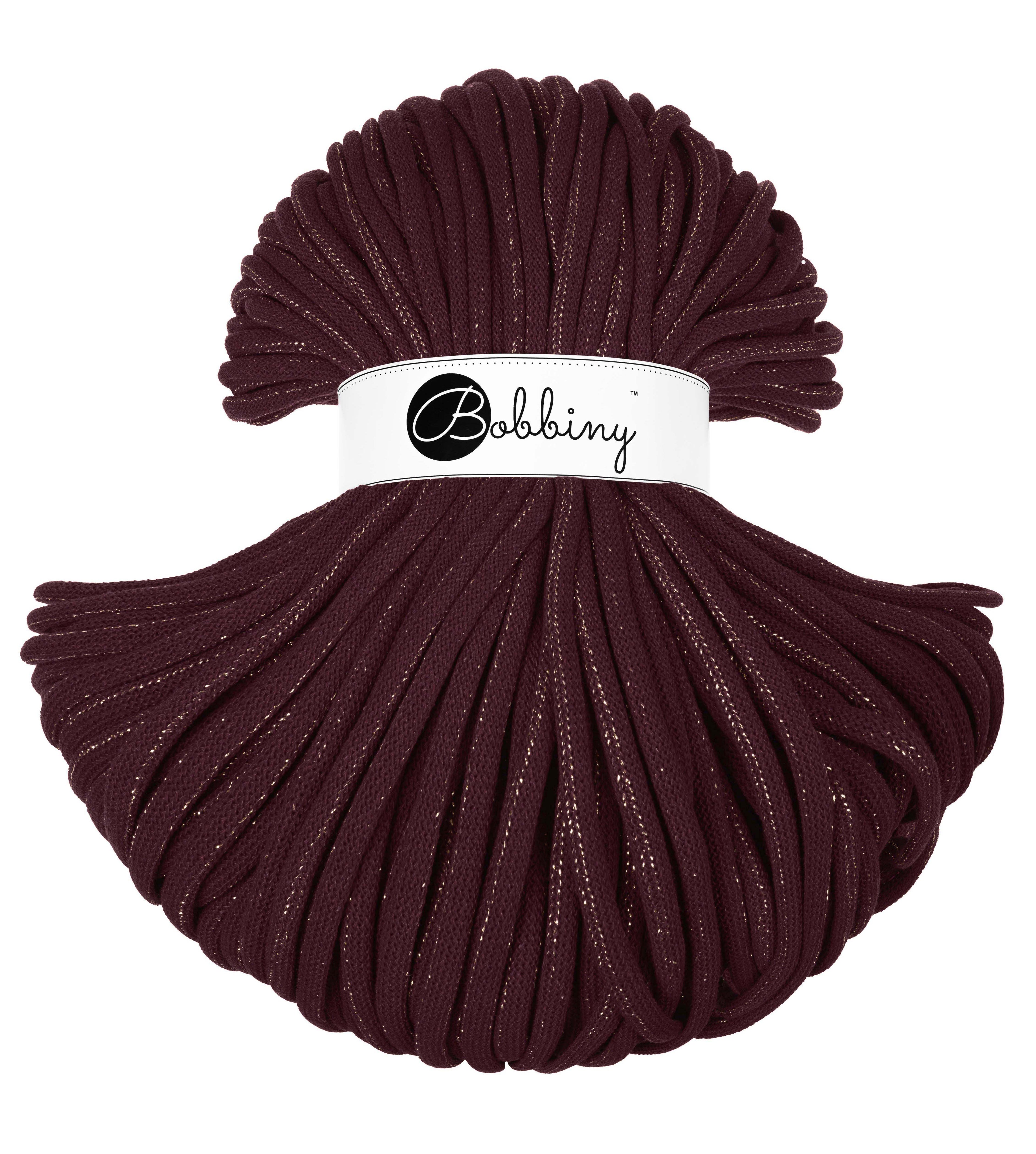 Bobbiny Golden Burgundy 9mm Braided Cord 100m