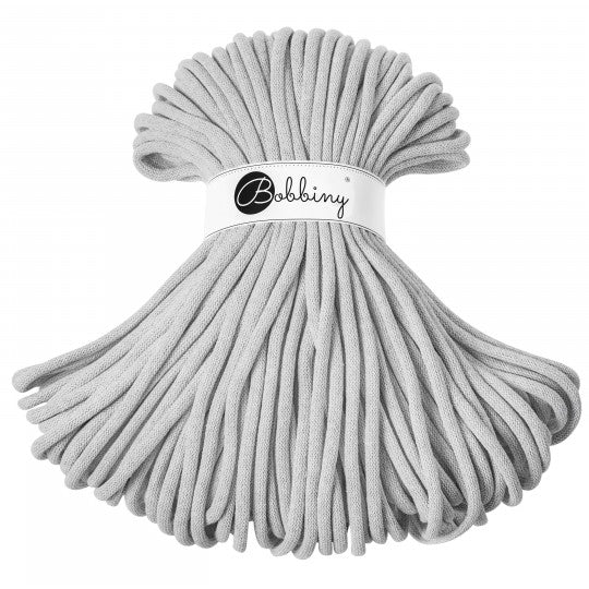 Bobbiny Light Grey 9mm Braided Cord 100m