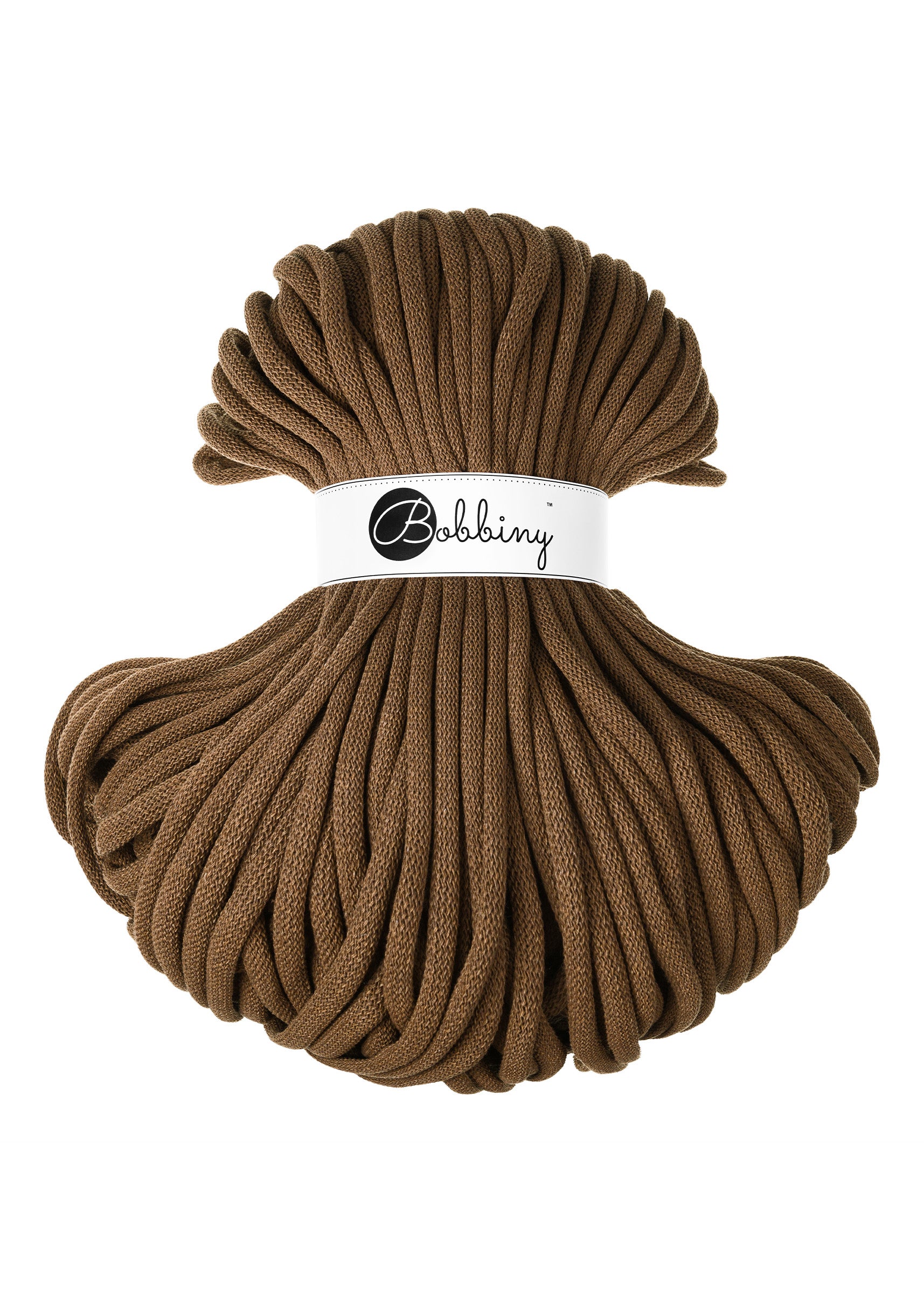 Bobbiny Nut brown 9mm Braided Cord 100m