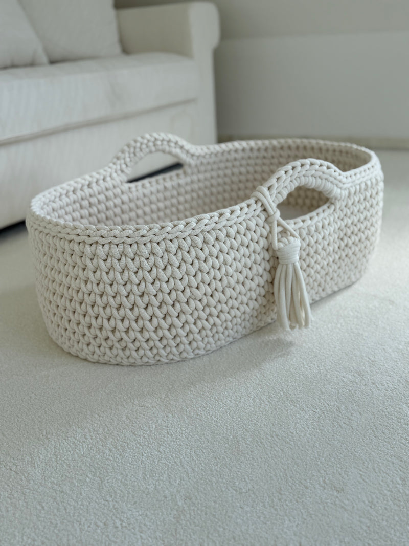 Moseskorb, baby, Farbe Natural, handgemacht, handmade Moses basket