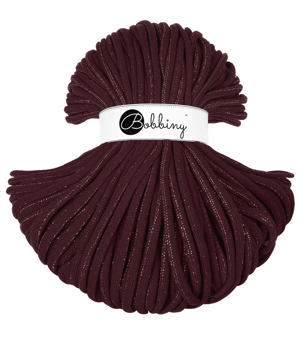 Bobbiny Golden Burgundy 9mm Braided Cord 100m