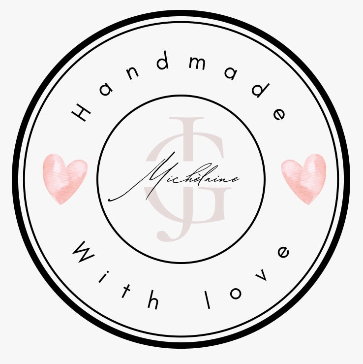 Handegemacht label von Michèlaine, Michèlaine (auf Google oft gesucht via Michelaine, aber richtiger Brand Name ist Michèlaine)